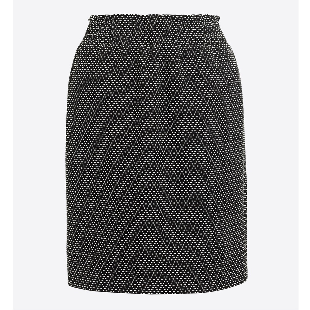 J Crew Dot Jacquard Sidewalk Mini Skirt Black & White Diamond Polka Dot